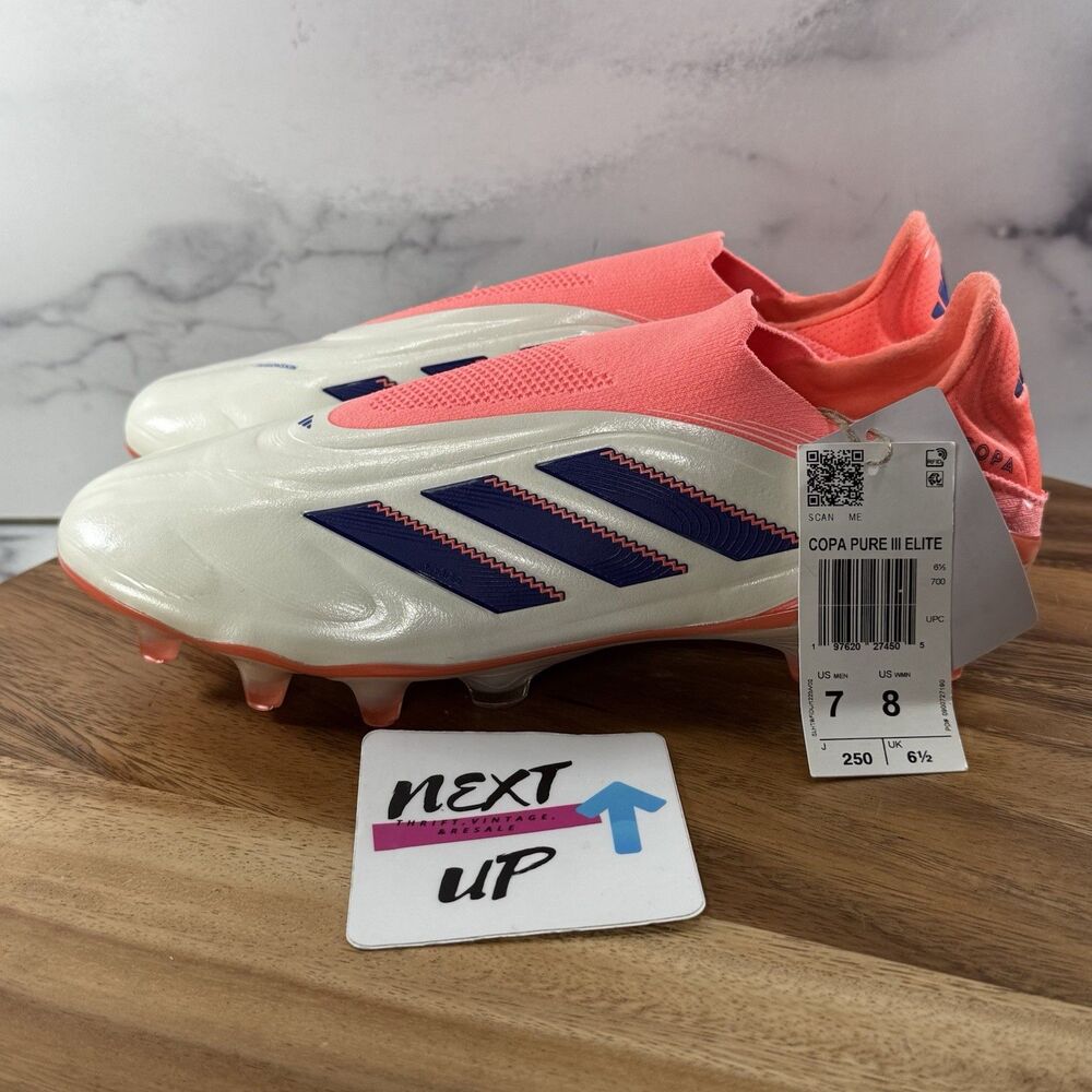Men 7/Women 8-Adidas COPA Pure 3 ELITE FG Football White Soccer nby Cleat JH8728